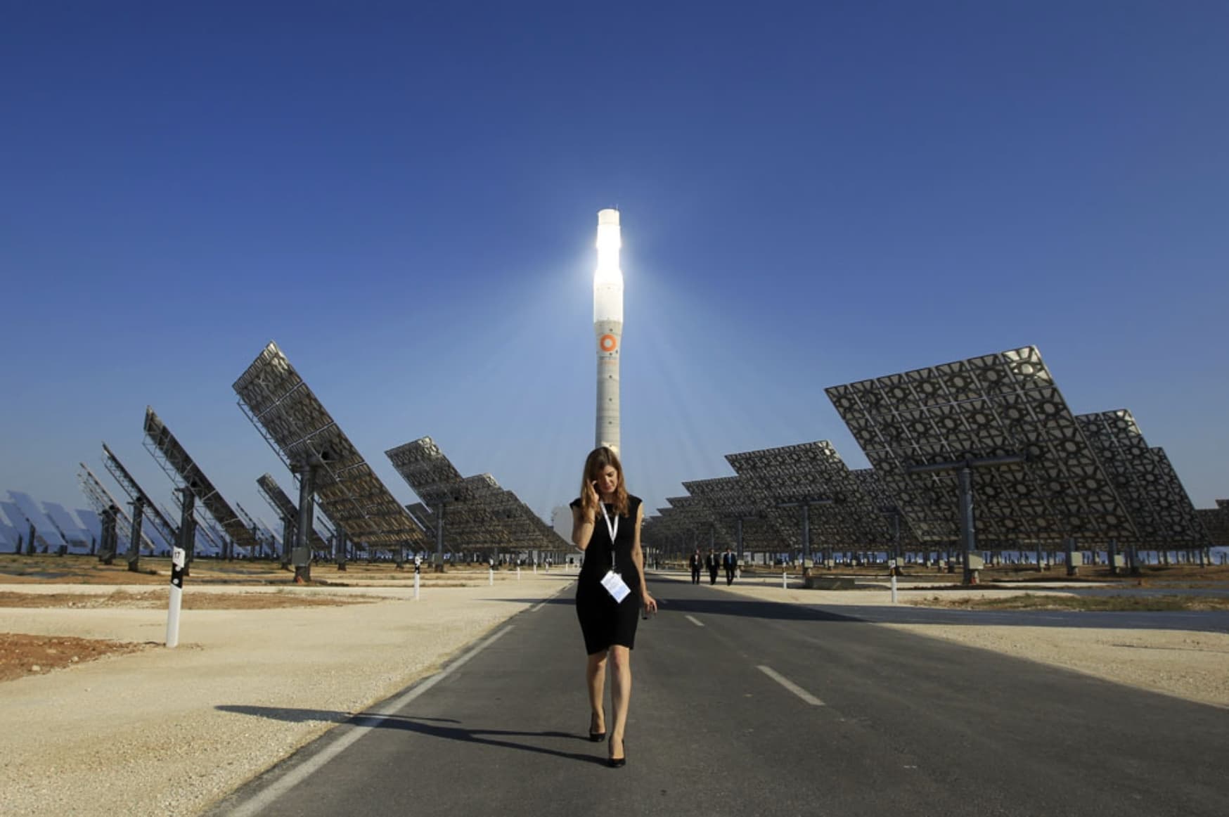 “A Solar Power Plant in Fuentes de Andalucia, Spain on the day of its inauguration.”